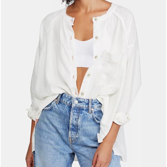 Free People We the Free “keep it simple” button shirt. Size XS - Picture 3 of 9